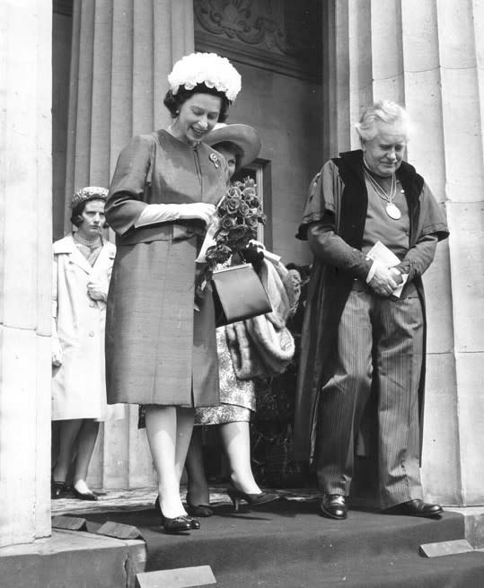 The Queen with Sir William MacTaggart PPRSA in 1964.