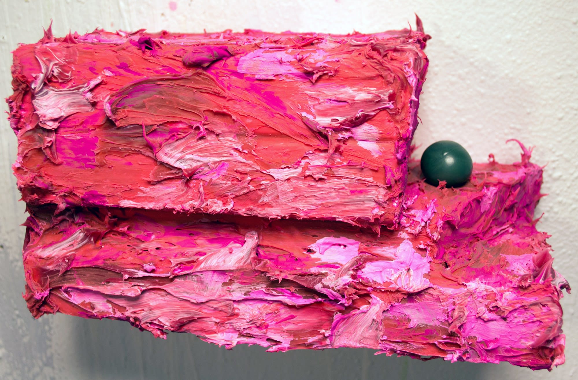 Artwork Image: Nate Cassie, Untitled (prop), 2015 Acrylic polymer, wood, epoxy, metal leaf, 5.25 x 11 x 5.25 in