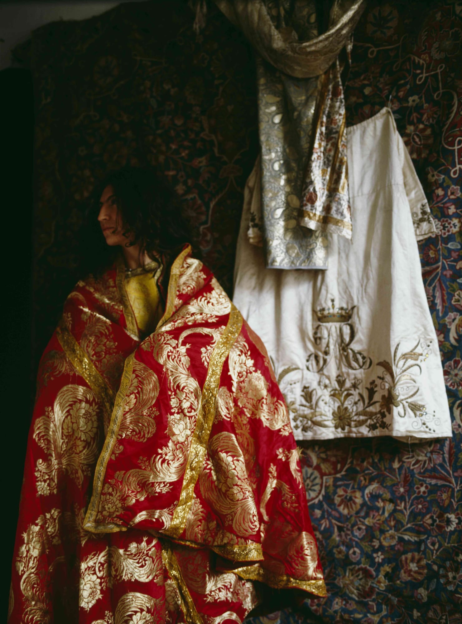 Benjamin Dominguez Untitled (Woman with Old World Textiles), 2007
