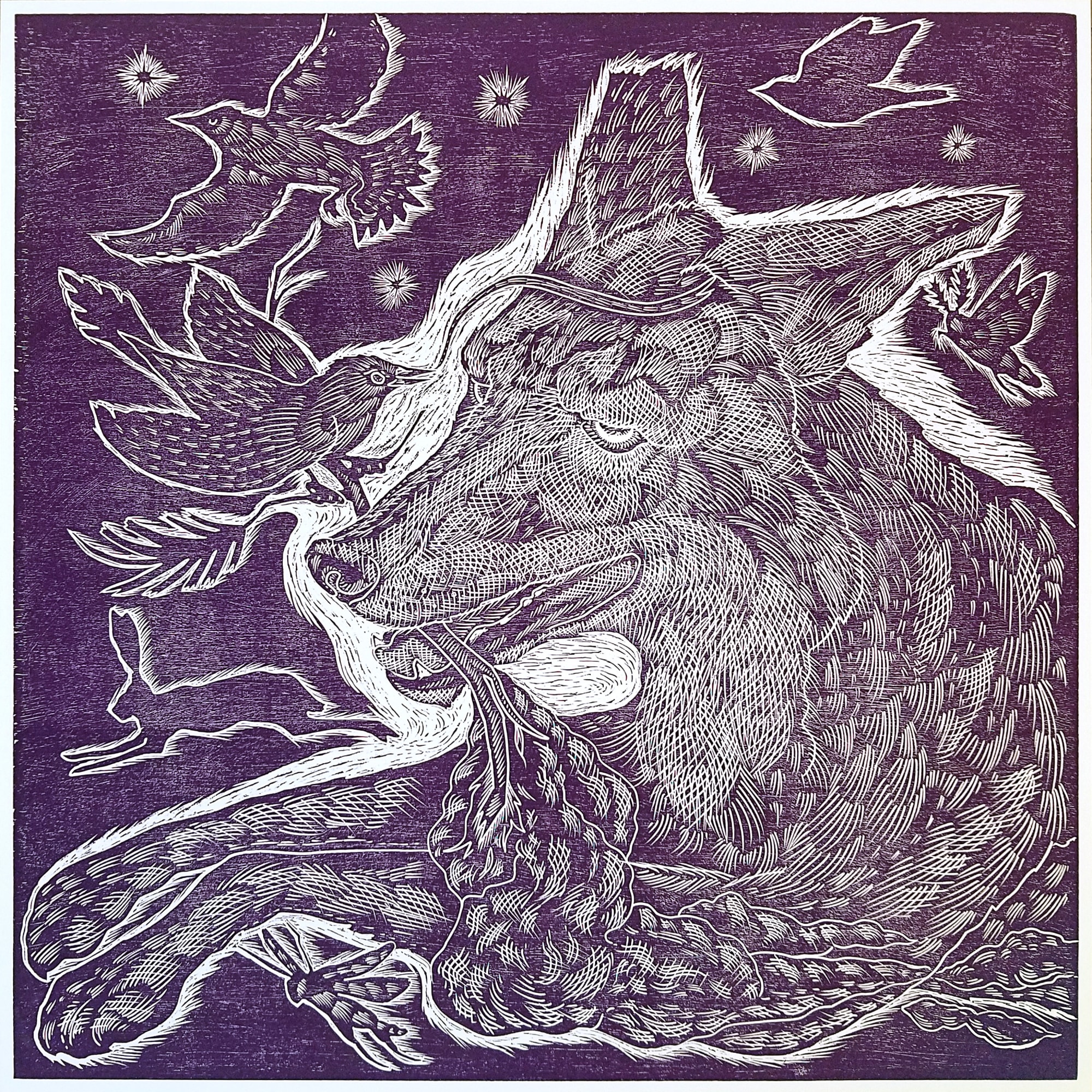 Artwork Image: Richard Armendariz, Point of No Return, 2020, numbered lower left in pencil Woodblock print, 21.5 x 21.5 in 54.6 x 54.6 cm Edition of 10 (7033)