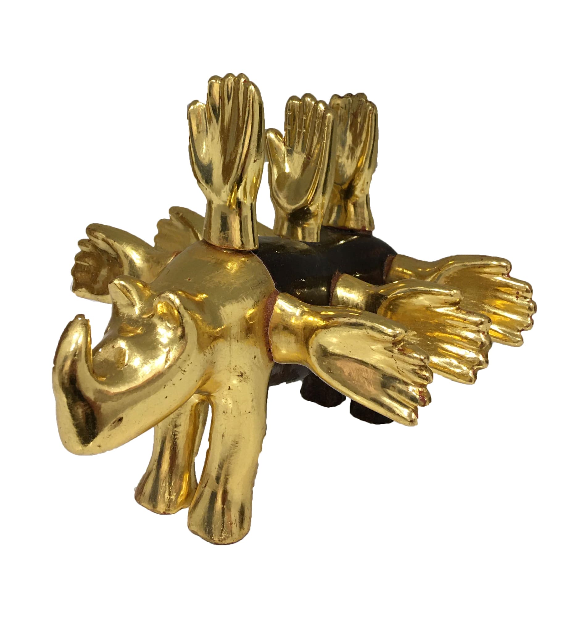 Pedro Friedeberg DH vestida para el carnaval de Venecia, 2021 Carved and gilt wood 6.75 x 8 x 7. 25 in 17.1 x 20.3 x 18.4 cm