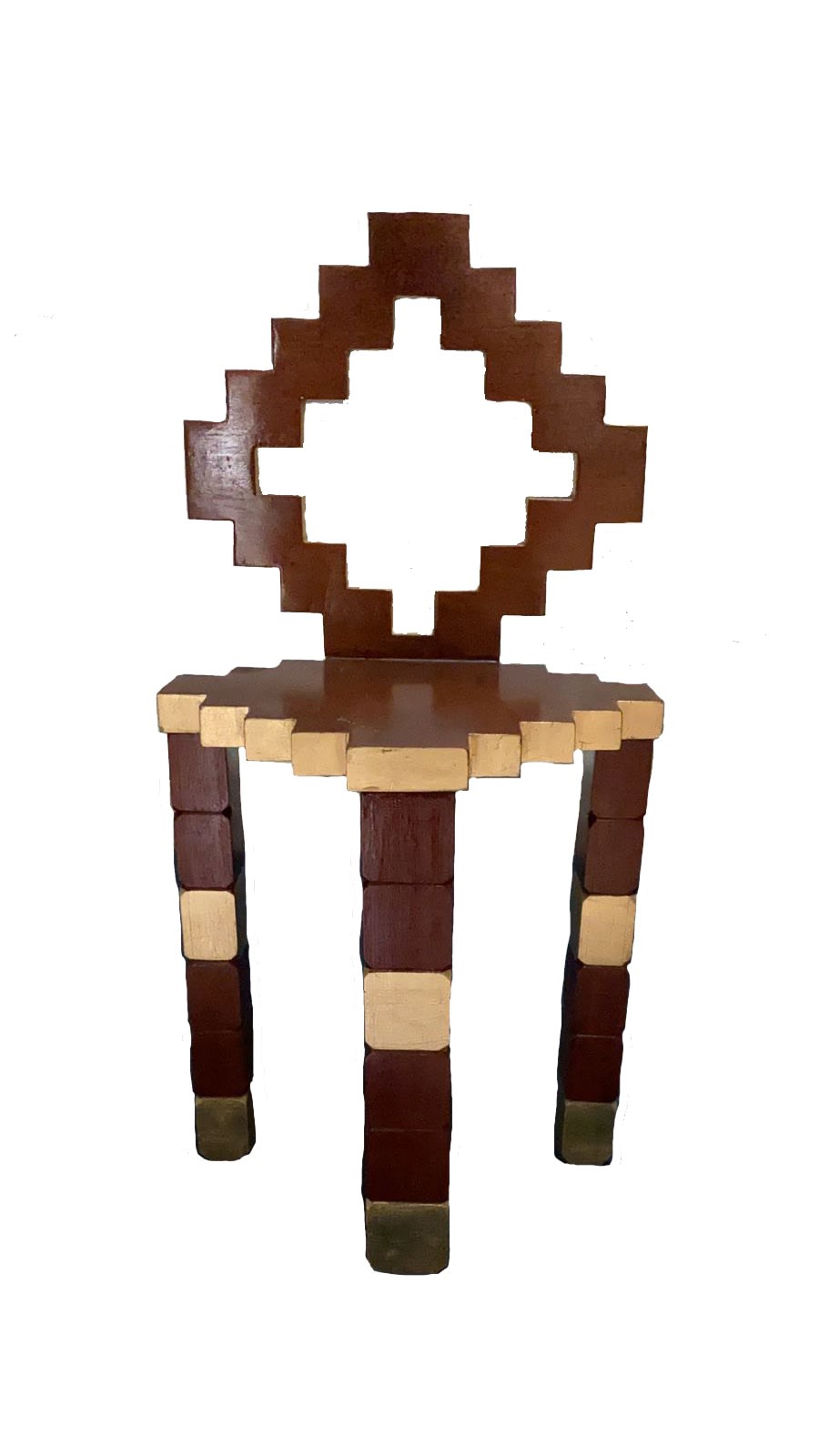 Pedro Friedeberg Silla exacta, 2019 Hand carved walnut and and gold leaf 24.1 x 12.2 x 11.3 in 61 x 31 x 28.5 cm