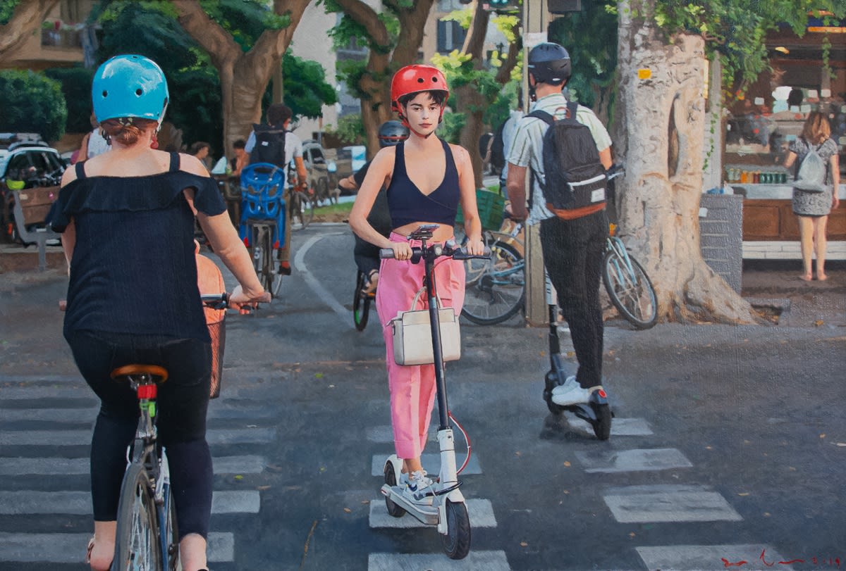 YIGAL OZERI - UNTITLED; TEL AVIV - 2019 - OIL ON PAPER MOUNTED ON WOOD - 30 X 40 CM