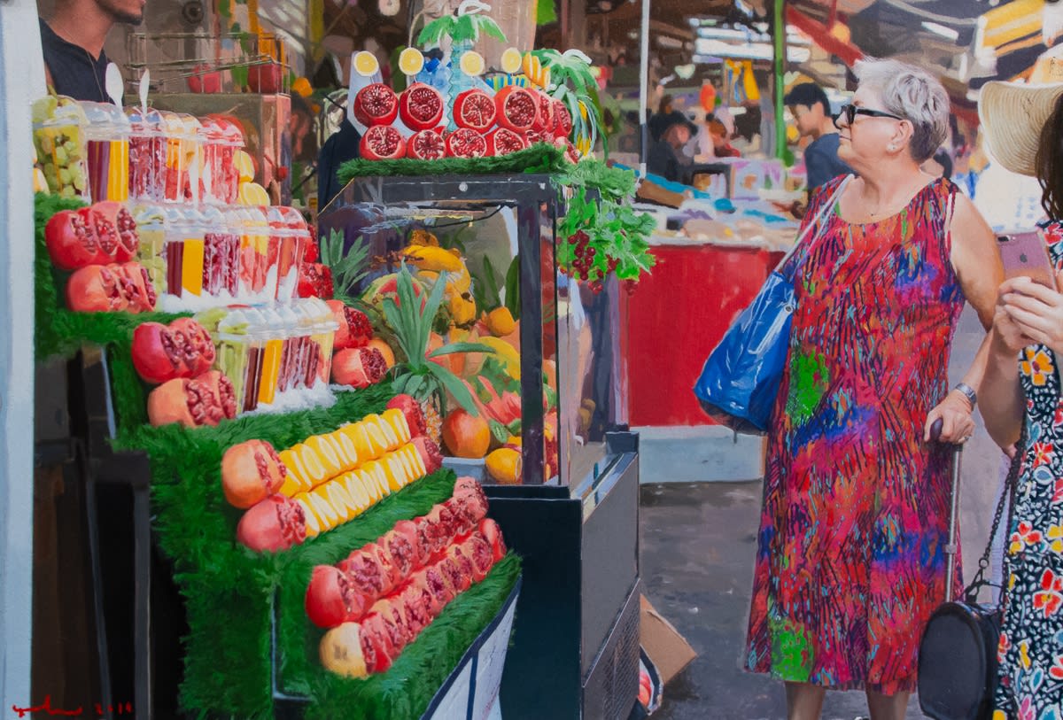 YIGAL OZERI - UNTITLED; TEL AVIV - 2019 - OIL ON PAPER MOUNTED ON WOOD - 30 X 40 CM