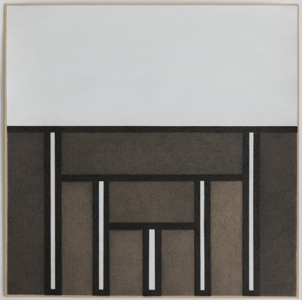 PETE SCHULTE - COLLAPSE NEW BUILDINGS - 2015 - GRAPHITE AND INK ON PAPER - 30,5 X 30,5 CM