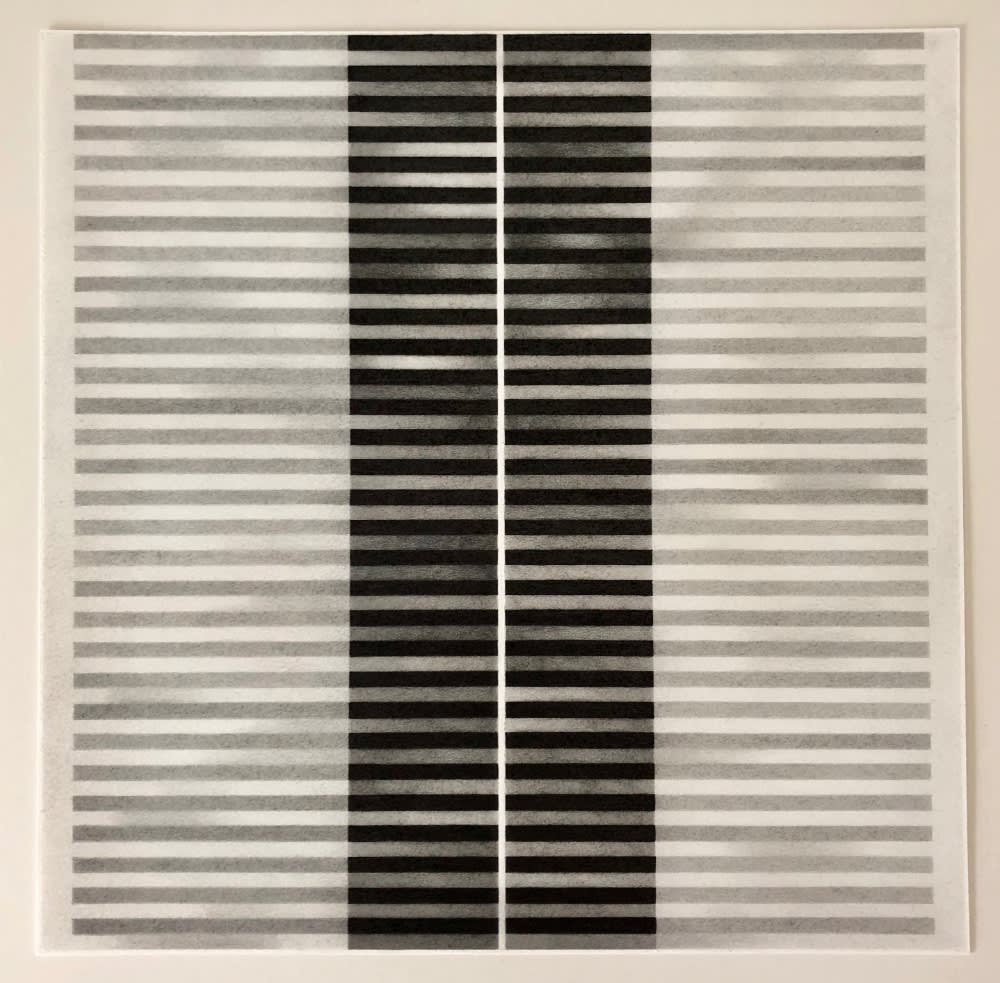 PETE SCHULTE - UNTITLED (BREATHE IN BREATHE OUT) - 2018 - GRAPHITE ON PAPER - 38 X 38 CM