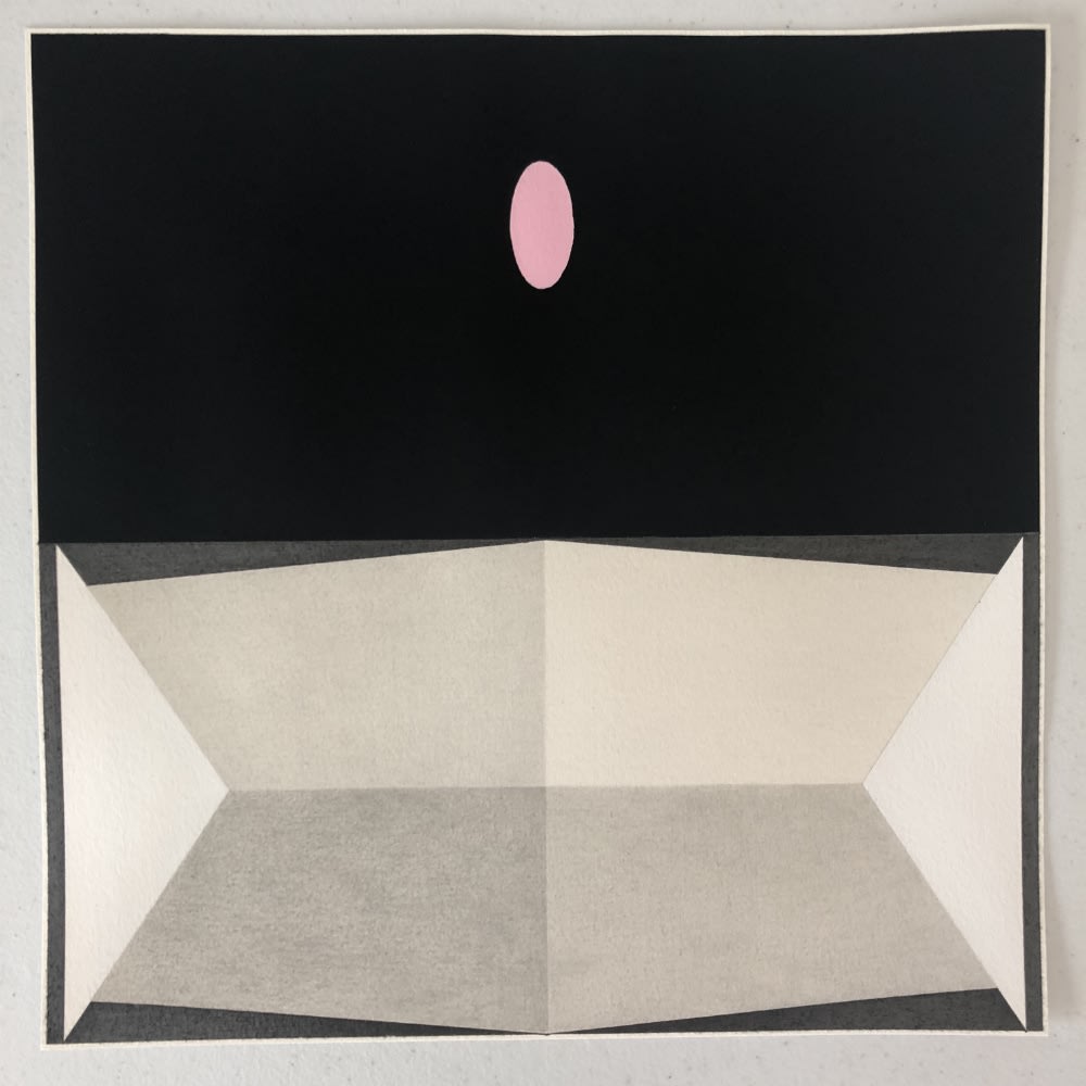 PETE SCHULTE - UNTITLED (PINK AND BLACK FOR TA) - 2018 - GRAPHITE, GOUACHE AND INK ON PAPER - 30,5 X 30,5 CM
