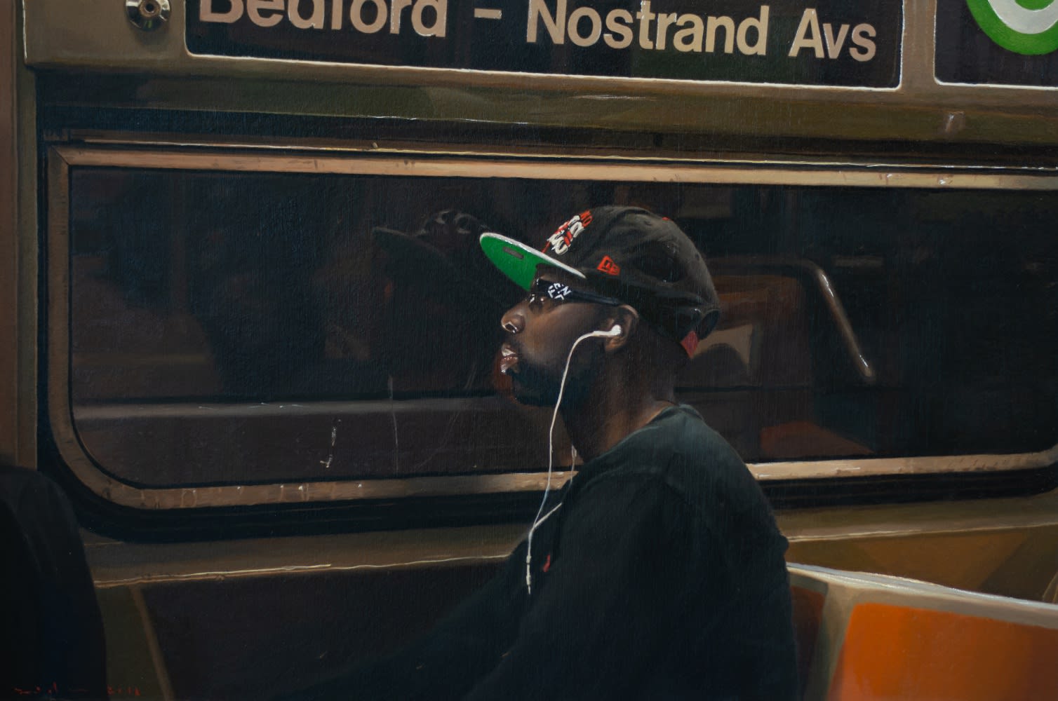 YIGAL OZERI - UNTITLED; A NEW YORK STORY - 2018 - OIL ON PAPER MOUNTED ON WOOD - 30 X 46 CM