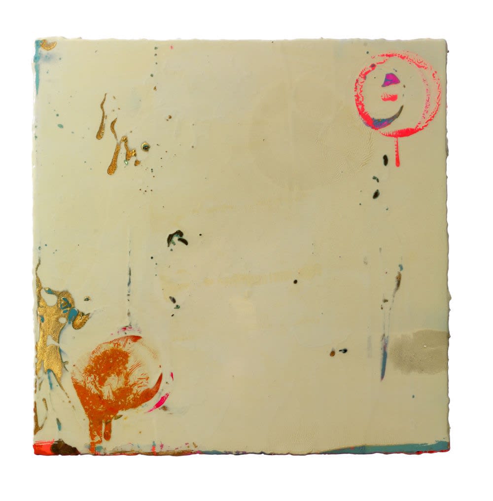 EMMANUEL BARCILON - UNTITLED - 2016 - VARNISH AND PIGMENT ON WOOD - 50 X 50 CM