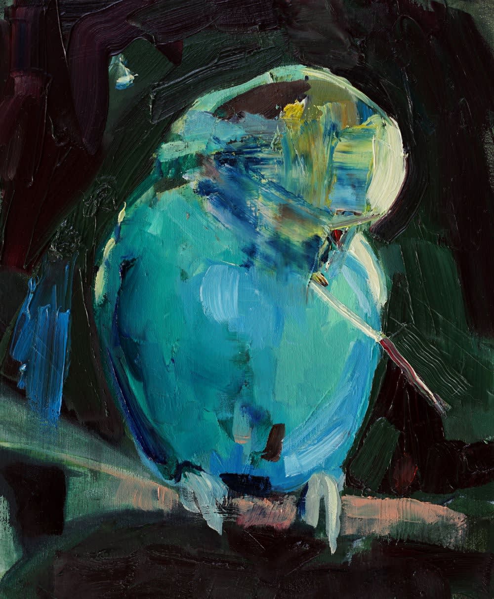 ANNA BITTERSOHL - KUGEL UND STAB - 2017 - OIL ON PANEL - 30 X 25 CM