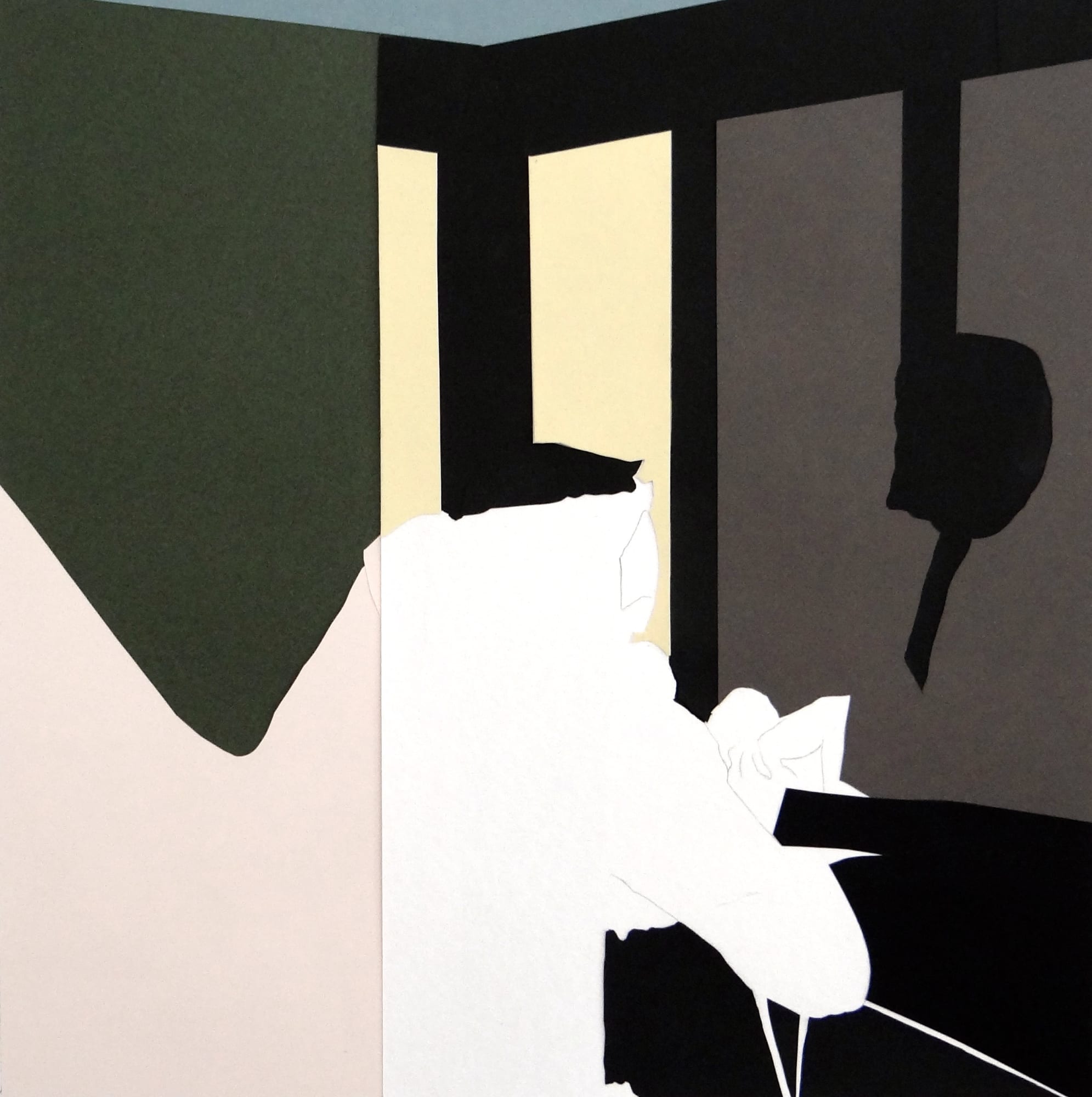 NATALIA OSSEF - BLINDFOLD - 2016 - PENCIL AND COLLAGE ON PAPER - 48 X 47,5 CM