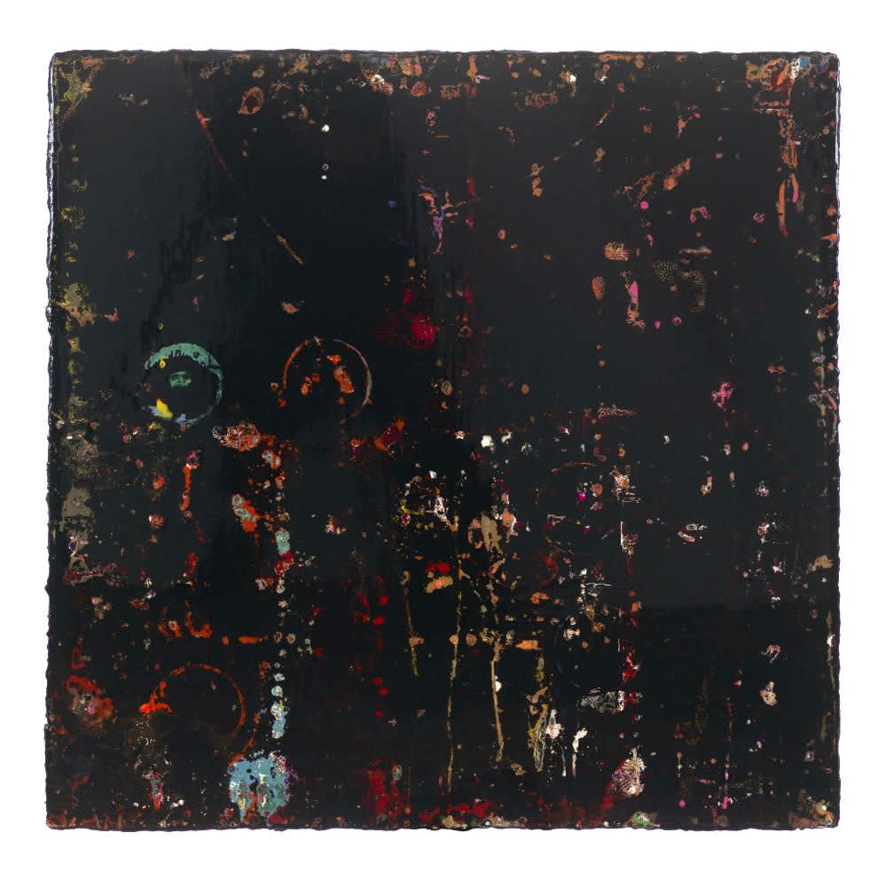 EMMANUEL BARCILON - UNTITLED - 2017 - VARNISH AND PIGMENT ON WOOD - 100 X 100 CM