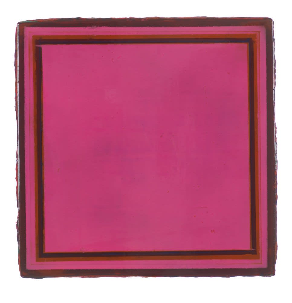 EMMANUEL BARCILON - UNTITLED - 2017 - VARNISH AND PIGMENT ON WOOD - 50 X 50 CM