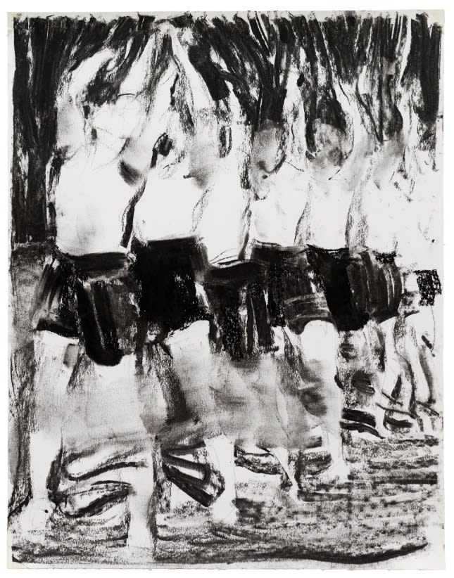 SEBASTIAN HOSU - SAME MOVEMENT - 2017 - CHARCOAL ON PAPER - 53 X 43 CM