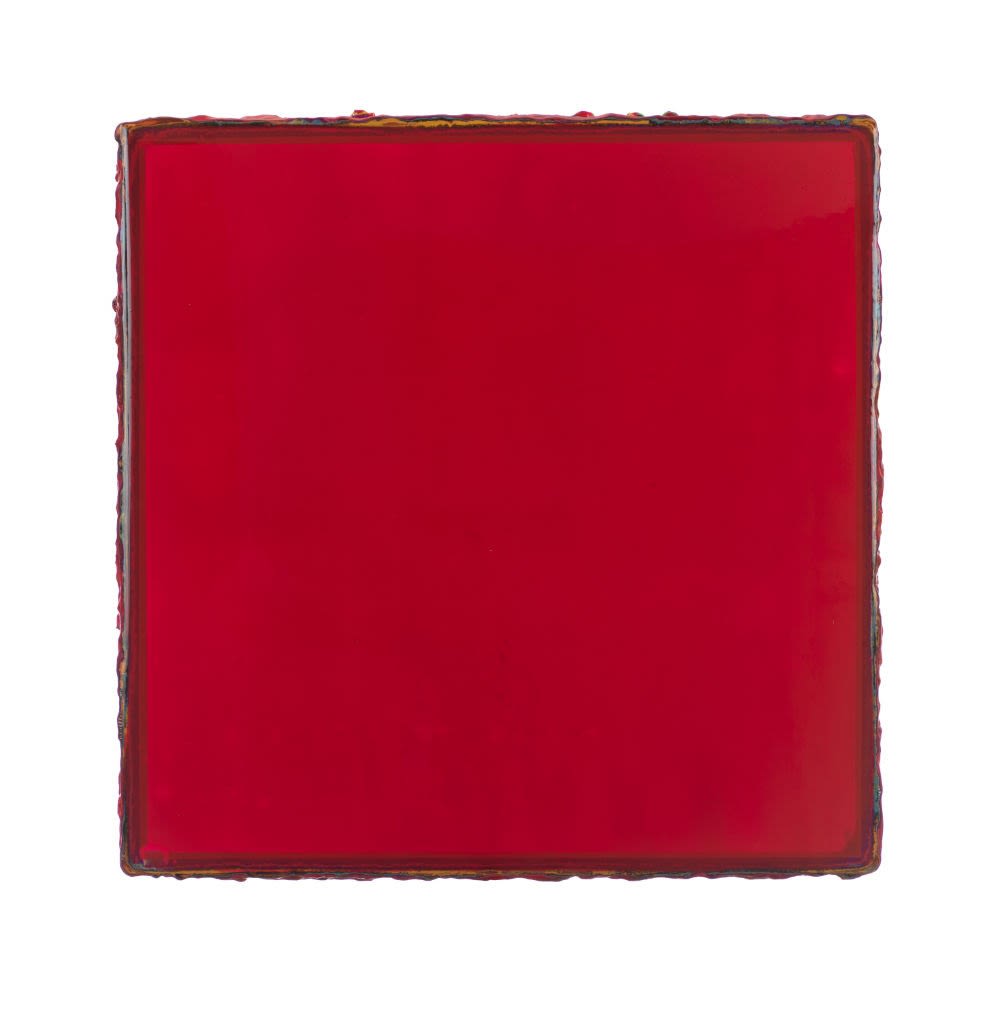 EMMANUEL BARCILON - UNTITLED - 2016 - VARNISH AND PIGMENT ON WOOD - 50 X 50 CM