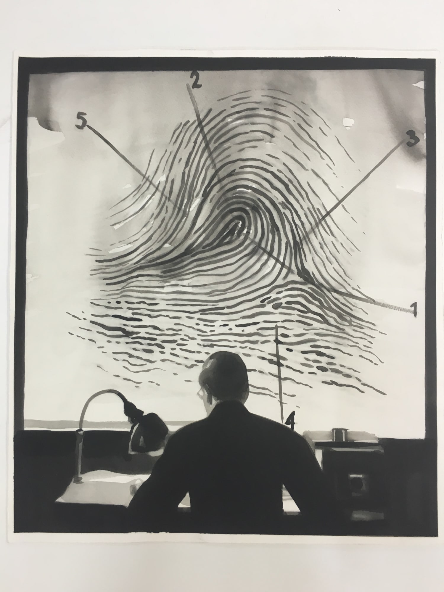 RADENKO MILAK - UNFINISHED STORY - 2016 - WATERCOLOR ON PAPER - 48 X 42 CM