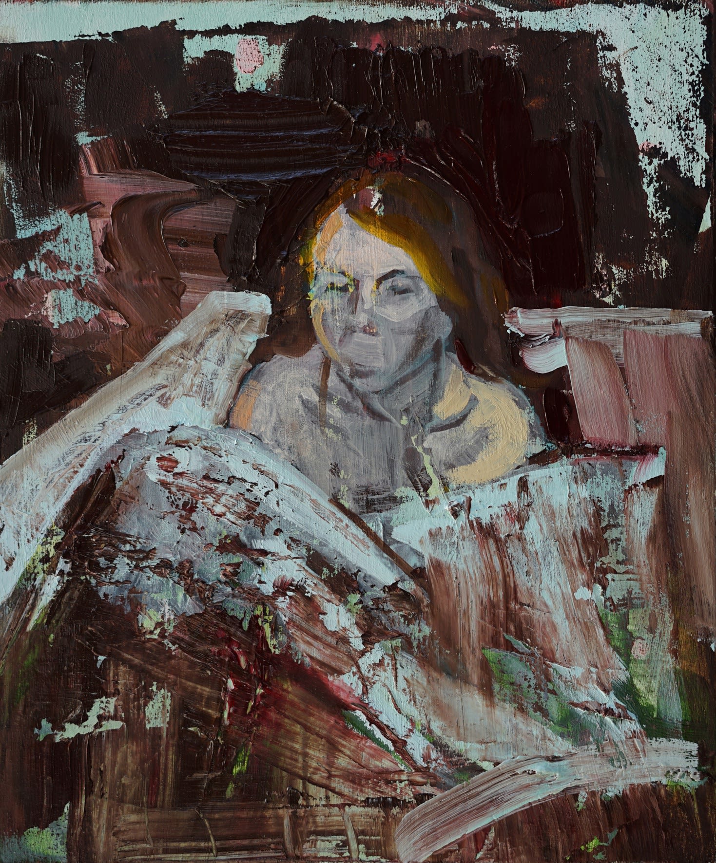 ANNA BITTERSOHL - SOFT - 2016 - OIL ON WOOD - 30 X 25 CM