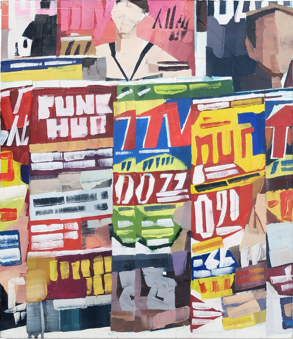 LUCA GRIMALDI - PAINTING OF A TABLOID RACK, NR. 7 - 2017 - OIL ON CANVAS - 60 X 70 CM