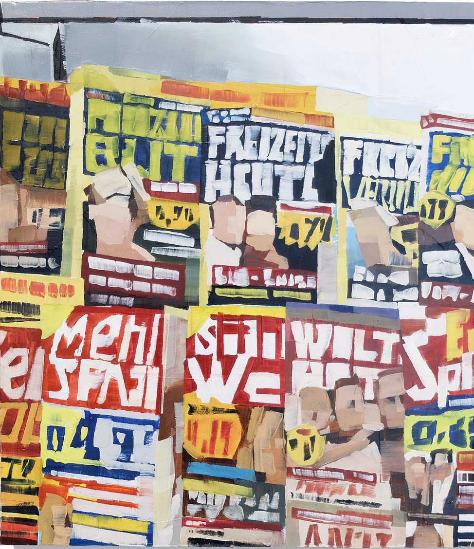 LUCA GRIMALDI - PAINTING OF A TABLOID RACK, NR. 1 - 2017 - OIL ON CANVAS - 60 X 70 CM