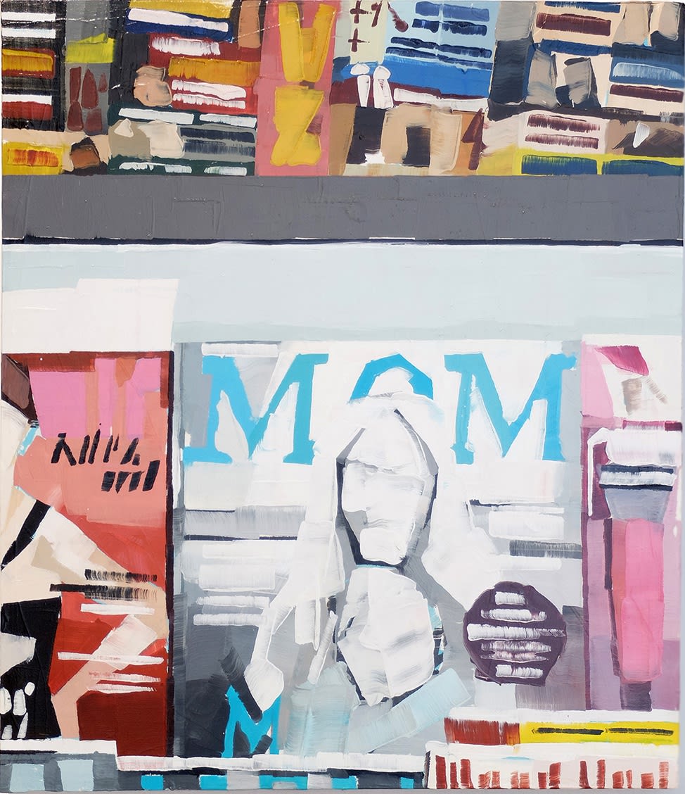 LUCA GRIMALDI - PAINTING OF A TABLOID RACK, NR. 5 - 2017 - OIL ON CANVAS - 60 X 70 CM