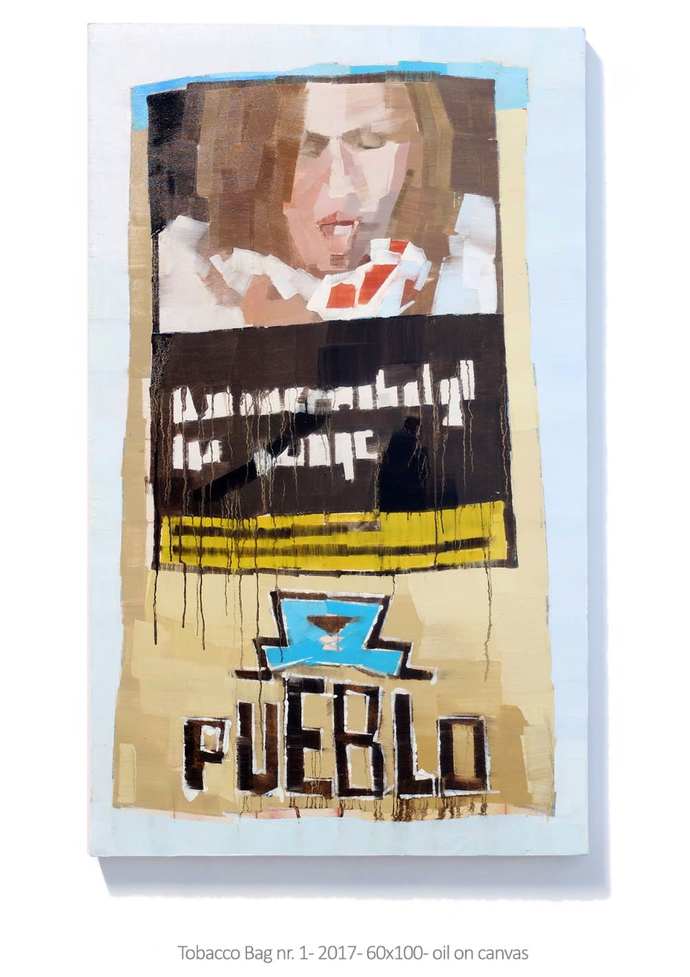 LUCA GRIMALDI - TOBACCO BAG NR. 1 - 2017 - OIL ON CANVAS - 60 X 100 CM