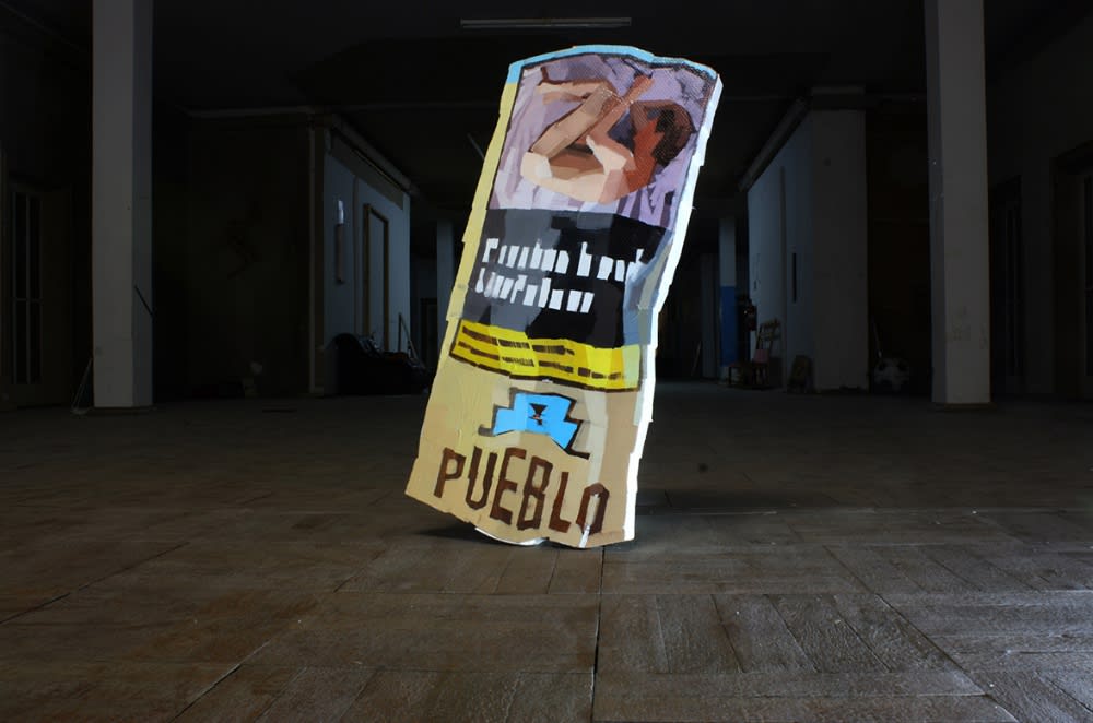 LUCA GRIMALDI - TOBACCO BAG NR. 5 - 2017 - OIL ON LINEN - 60 X 100 CM