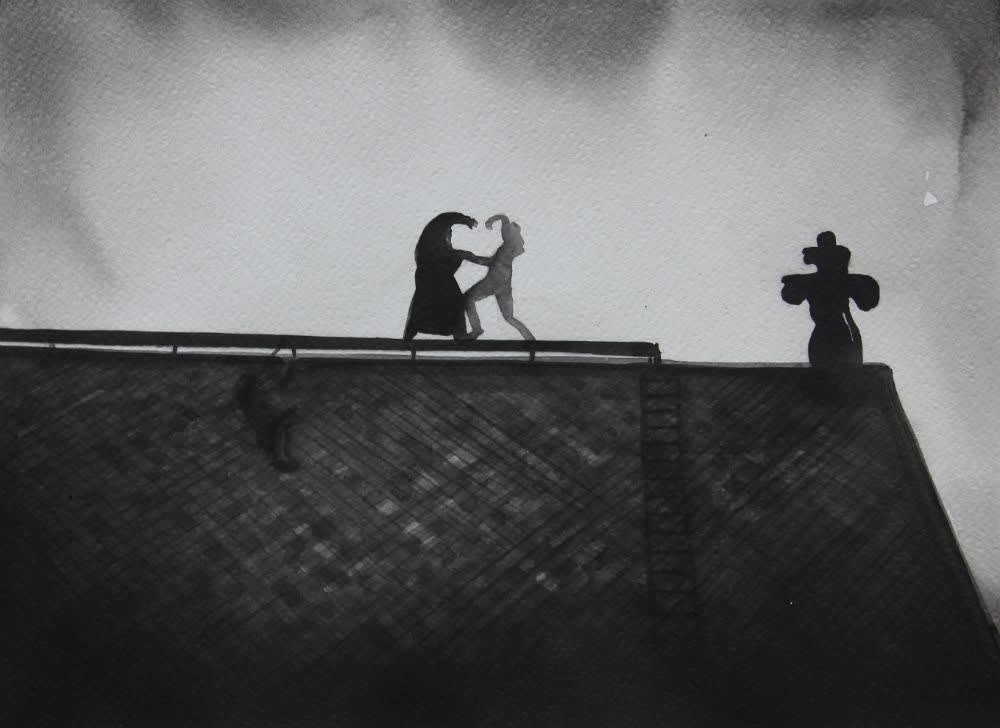 RADENKO MILAK - METROPOLIS (1927) - 2016 - WATERCOLOR ON PAPER - 26 X 36 CM