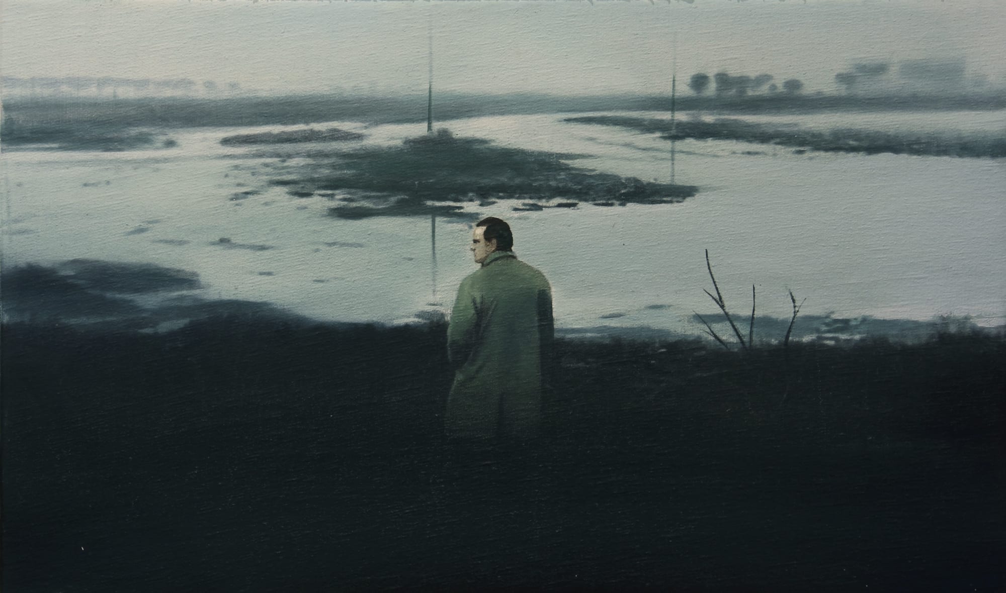 RADENKO MILAK - RED DESERT (1964) - 2016 - OIL ON CANVAS - 36 X 60 CM