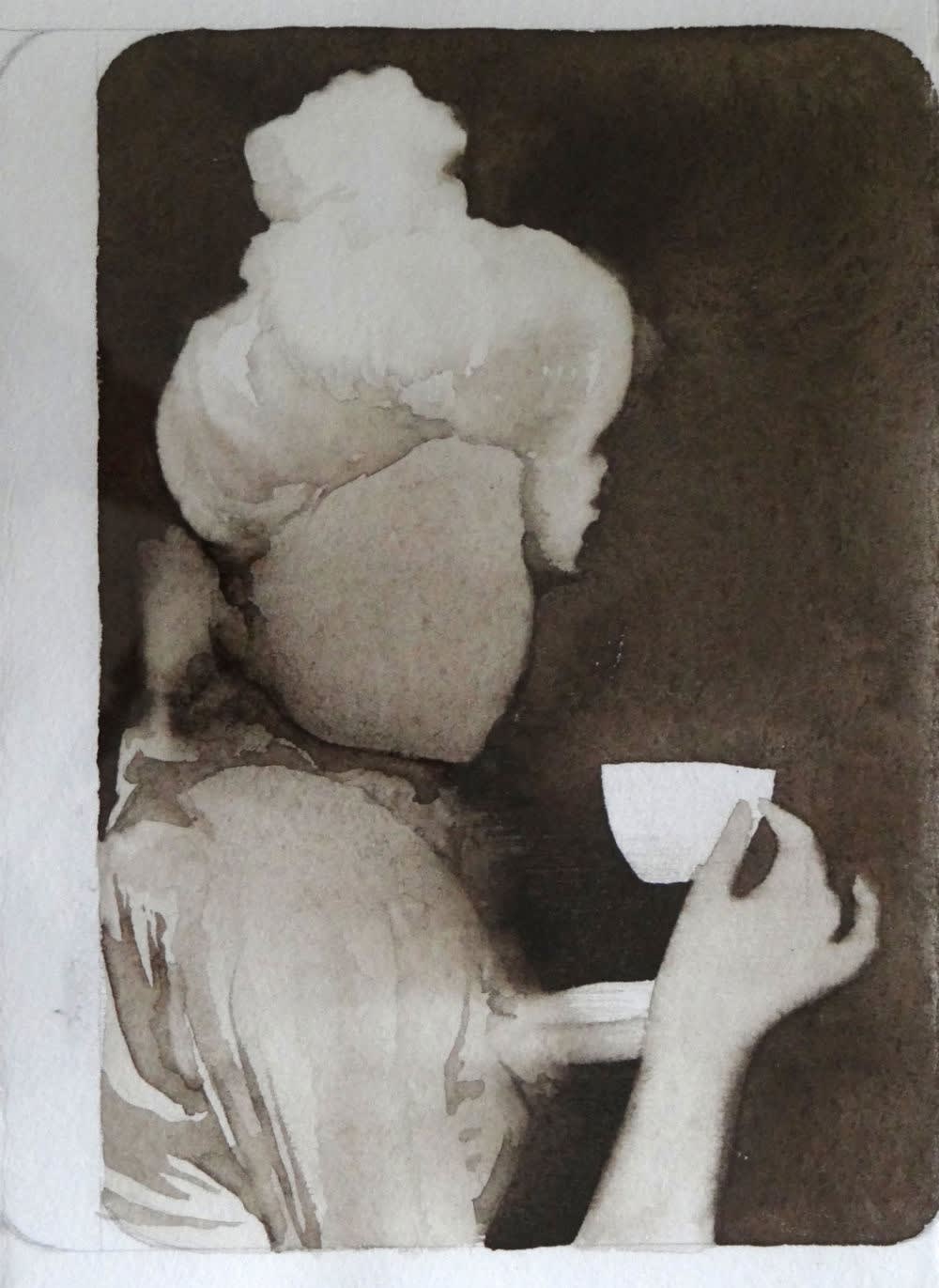 NATALIA OSSEF - I AM NOT DOING ANYTHING - 2014 - WATERCOLOR ON PAPER