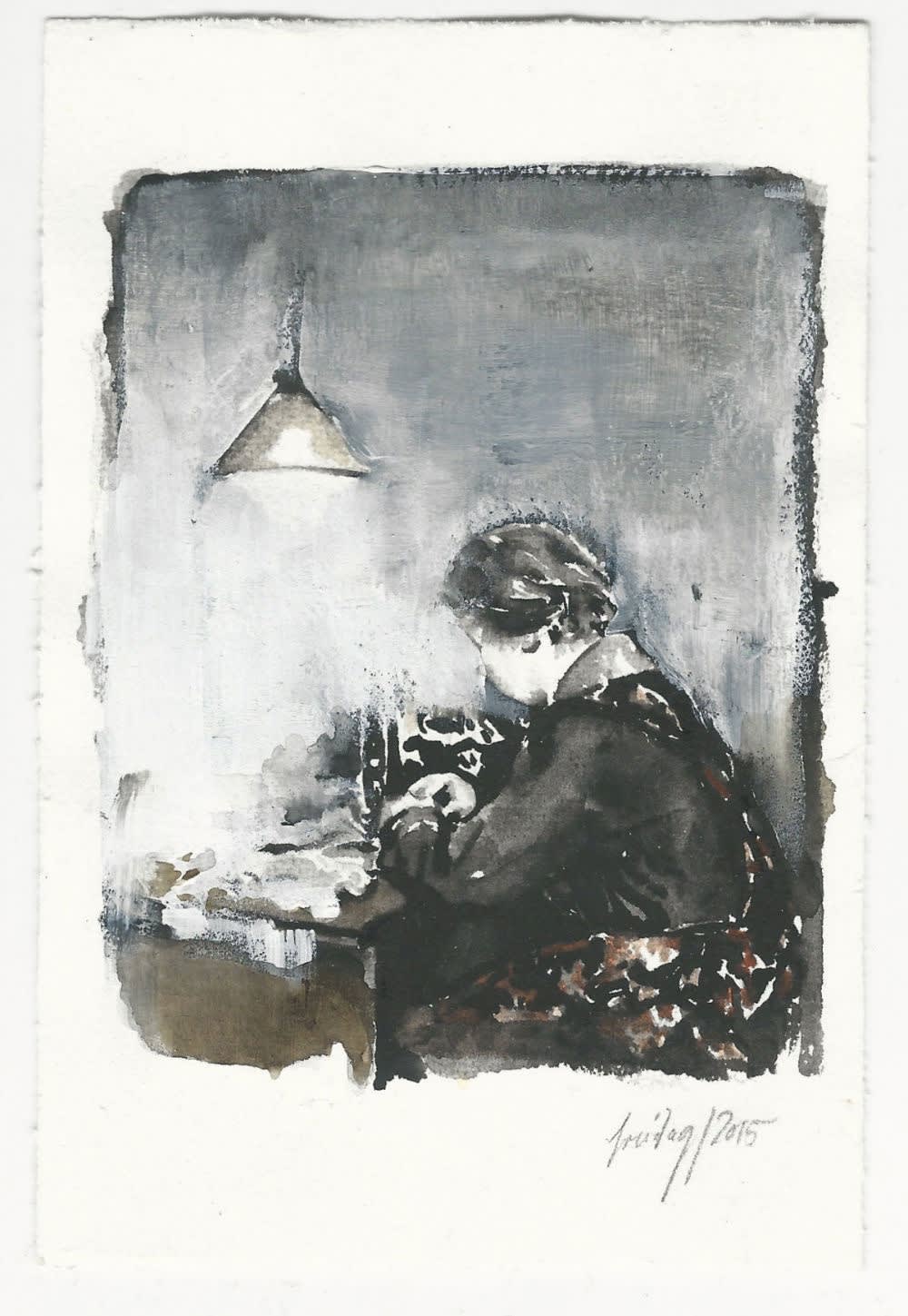 ENRICO FREITAG - LICHT - 2015 - WATERCOLOR ON PAPER - 15,5 X 10,5 CM