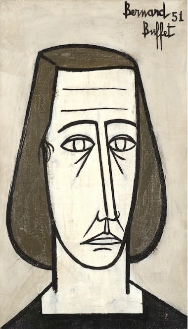Bernard Buffet, Tete de Femme avec Raie, 1951