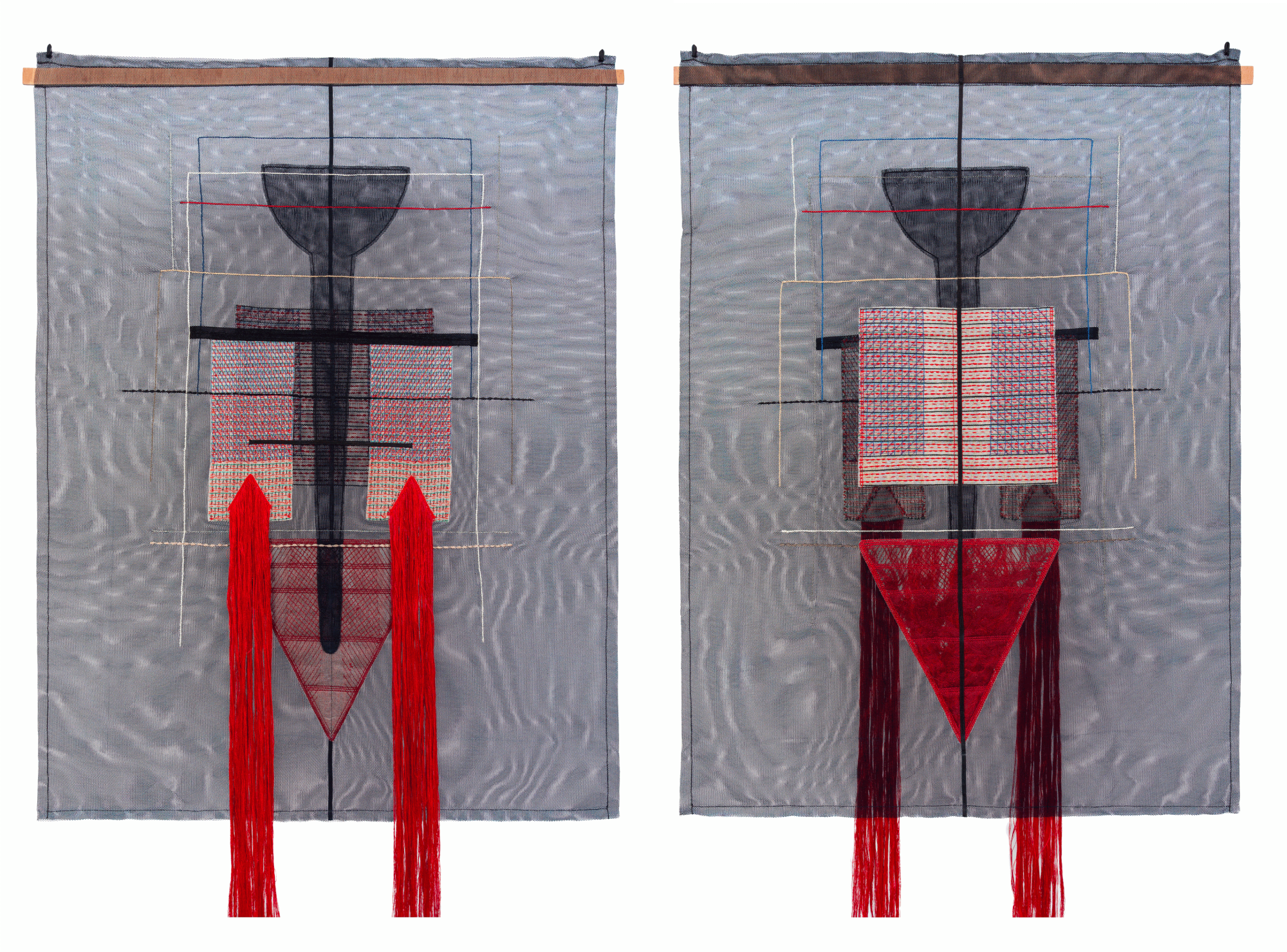 Untitled 1, side 1 & side 2 Nylon Tulle & Mull Tarlatan 76x 103 cm