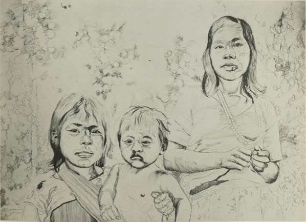 Ticunas II, 1977 Lápis de cor, 74 x 103cm Imagem MAM