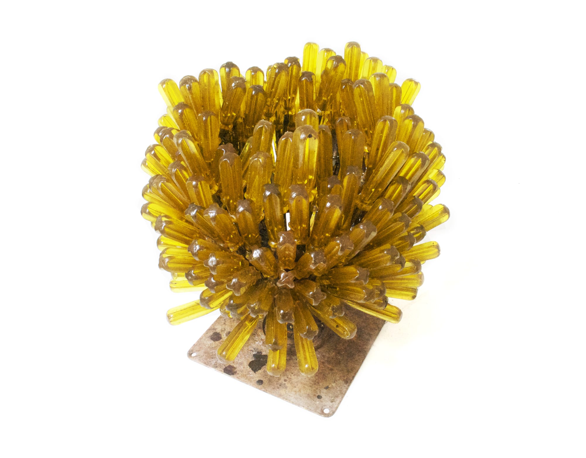 Prageeth Manohansa Chromatic III Screwdrivers on metal frame 33 x 38 x 33 cm 13 x 15 x 13 in