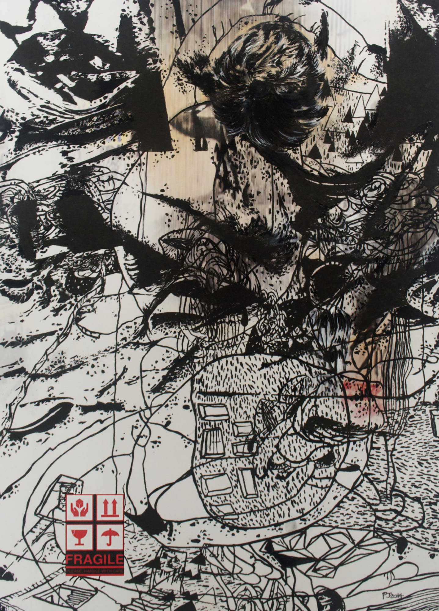 POORNIMA JAYASINGHE Blade Raja’s Son, 2014 Mixed media on paper 30 x 21 cm 11 3/4 x 8 1/4 in