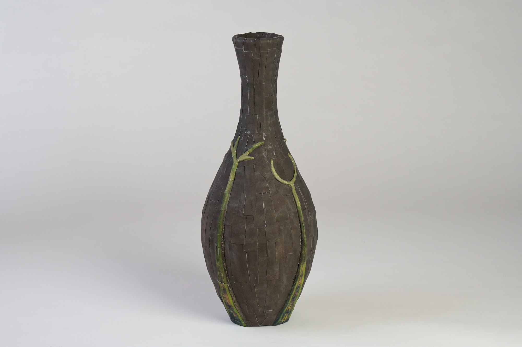 Daniel Gordon, Black Vase With Plant Motif, 2024