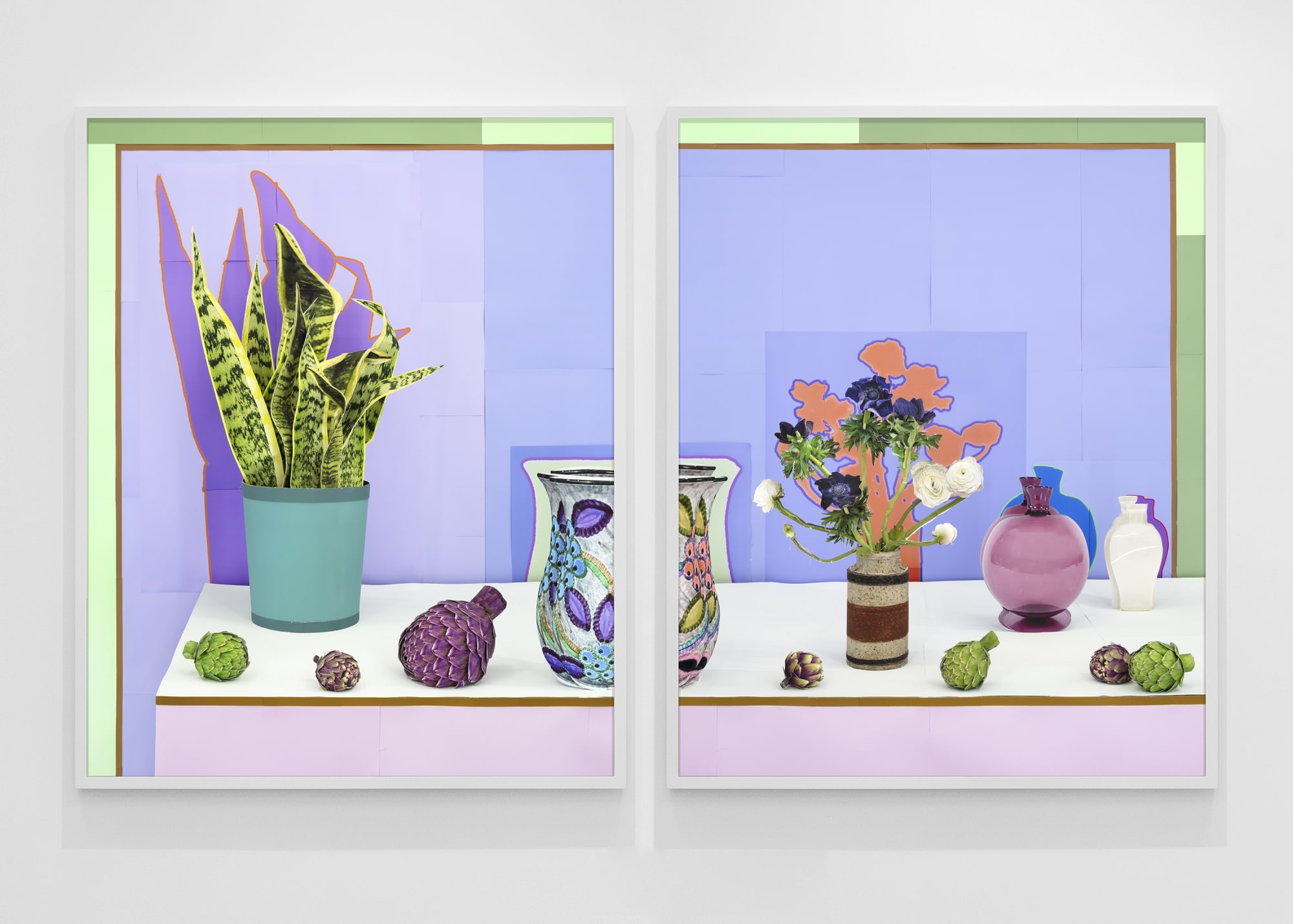 Daniel Gordon, Still Life With Snake Plant and Artichokes, 2024