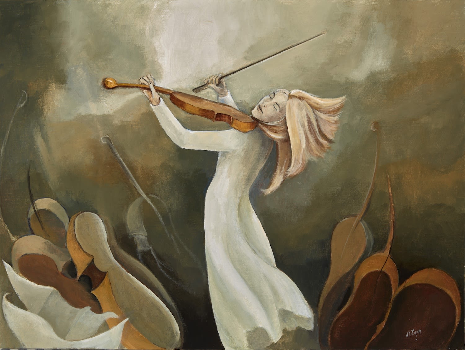 The Flight of Sound, acrylic on canvas, 40 x 51 cm