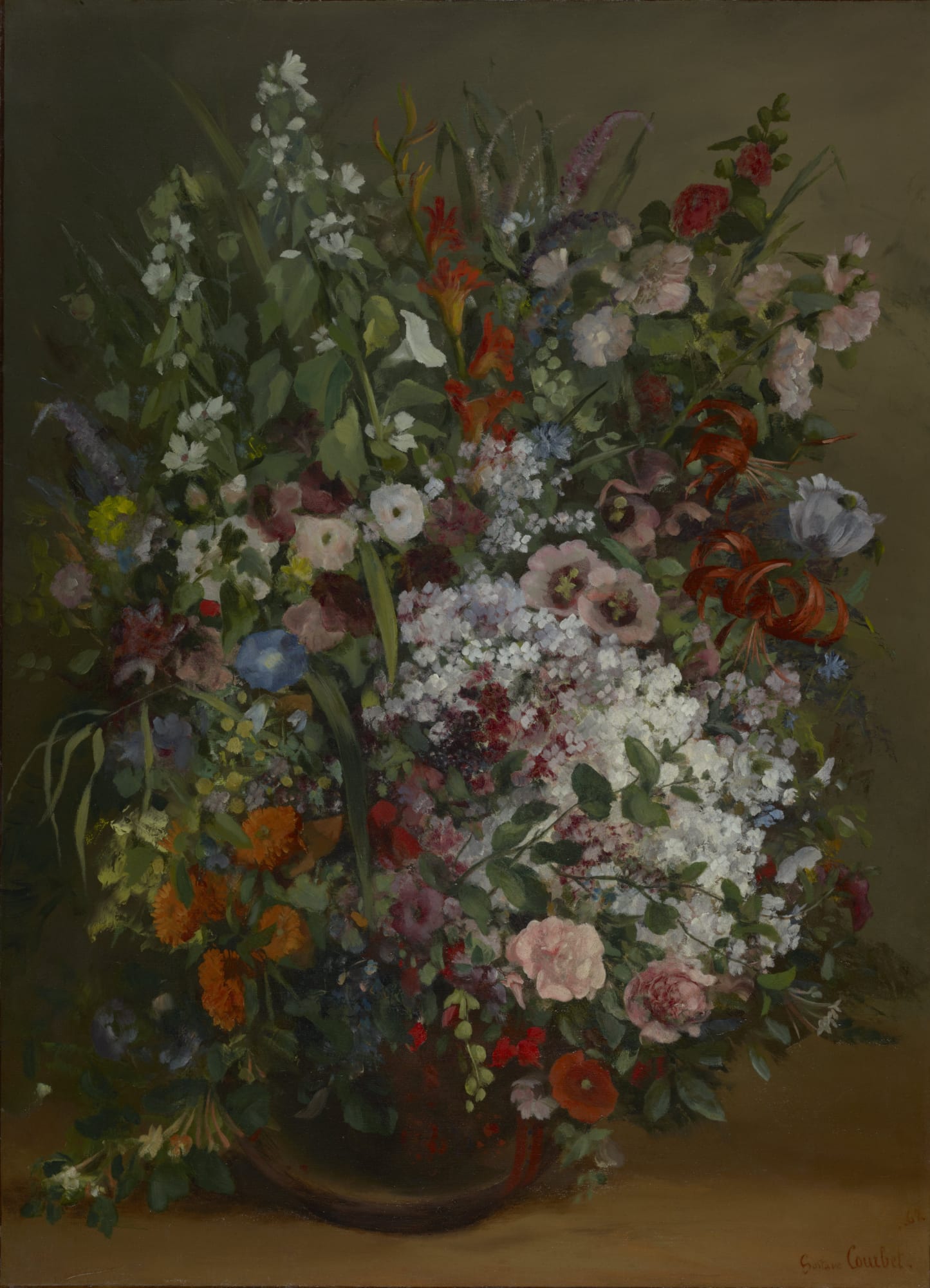 Gustave Courbet (1819-1877) Flowers in a vase 1862 Courtesy Getty Museum, Los Angeles