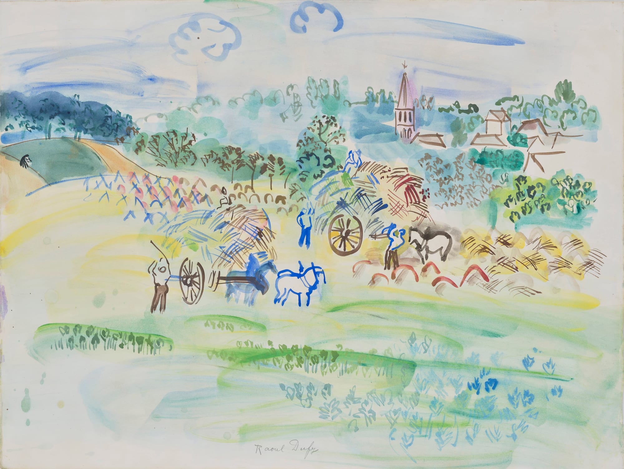 Raoul Dufy, Moisson en Normandie, c.1928
