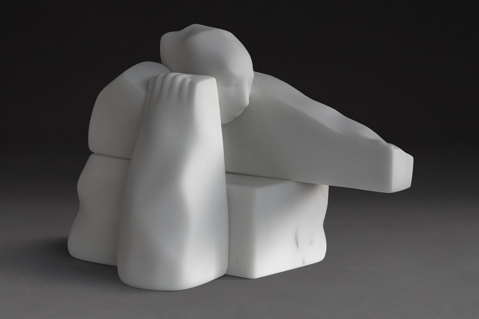 Finding a Path, White Statuary - Marble of Carrara, 43 x 62 x 45 cm, 2017