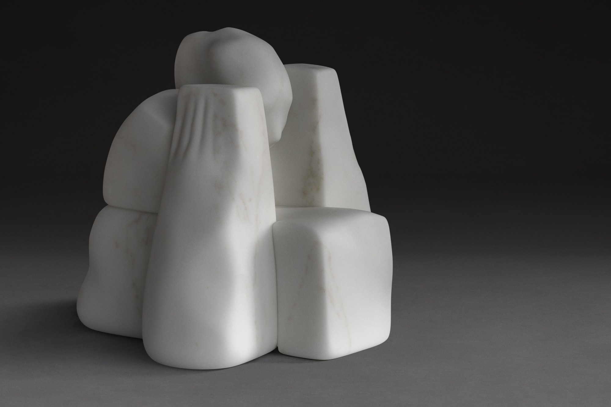Deep Silence, White Statuary - Marble of Carrara 45 x 49 x 45 cm, 2017