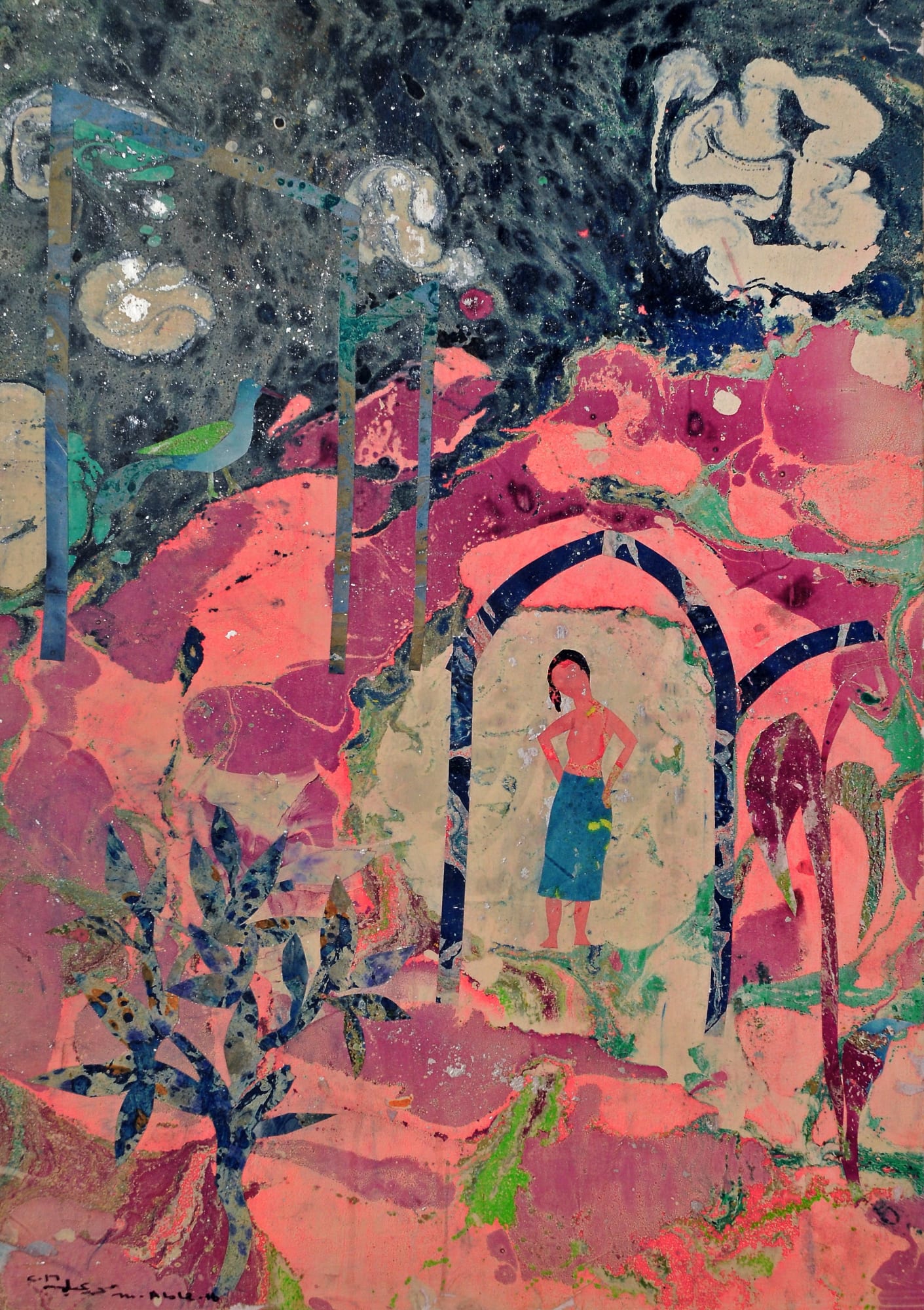 The Red Mountain, 2016 Mixed media on canvas 70 x 100 cm