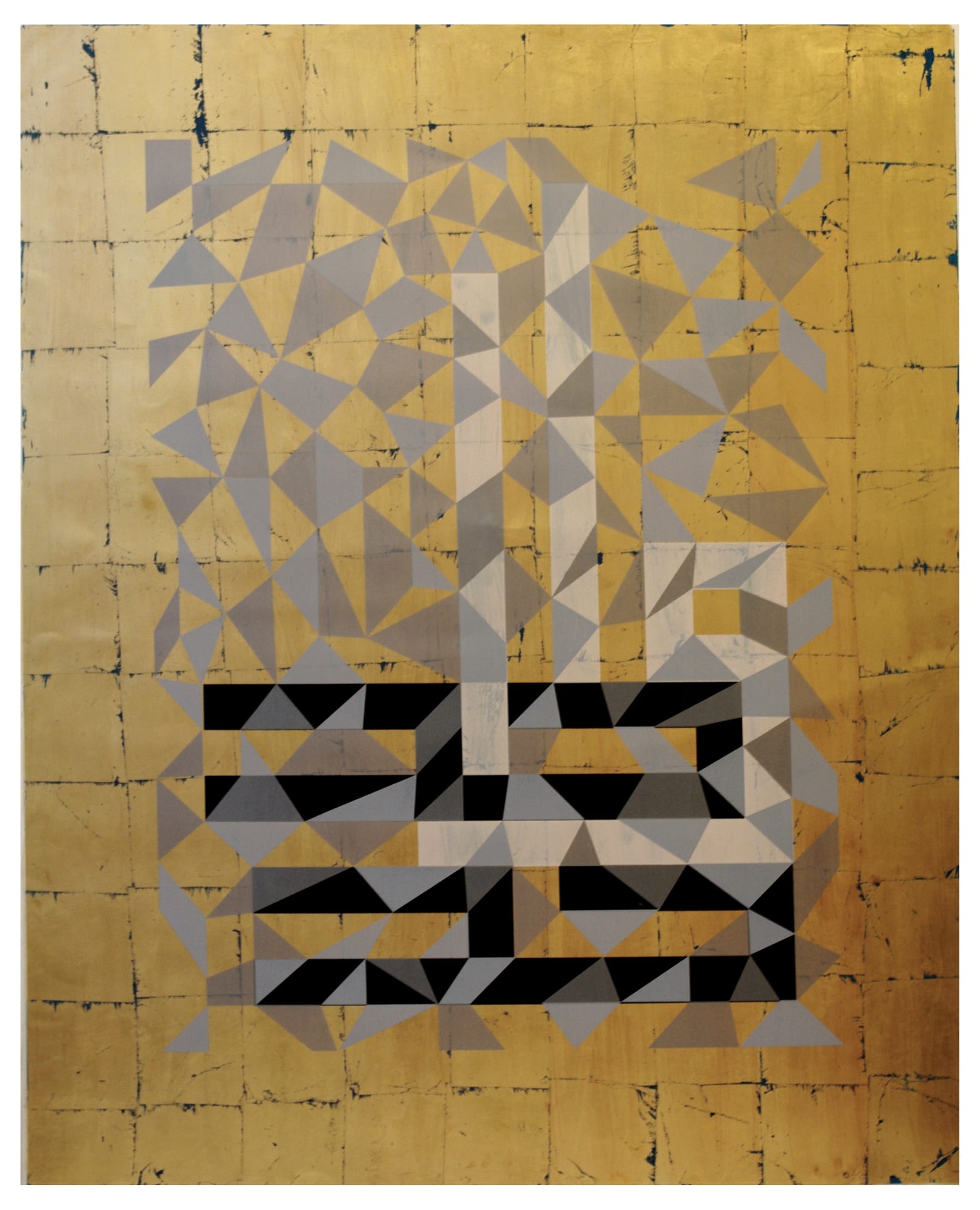 Wahid, Silkscreen on Gold Leaf and Archival Paper, 122 x 152, 2013