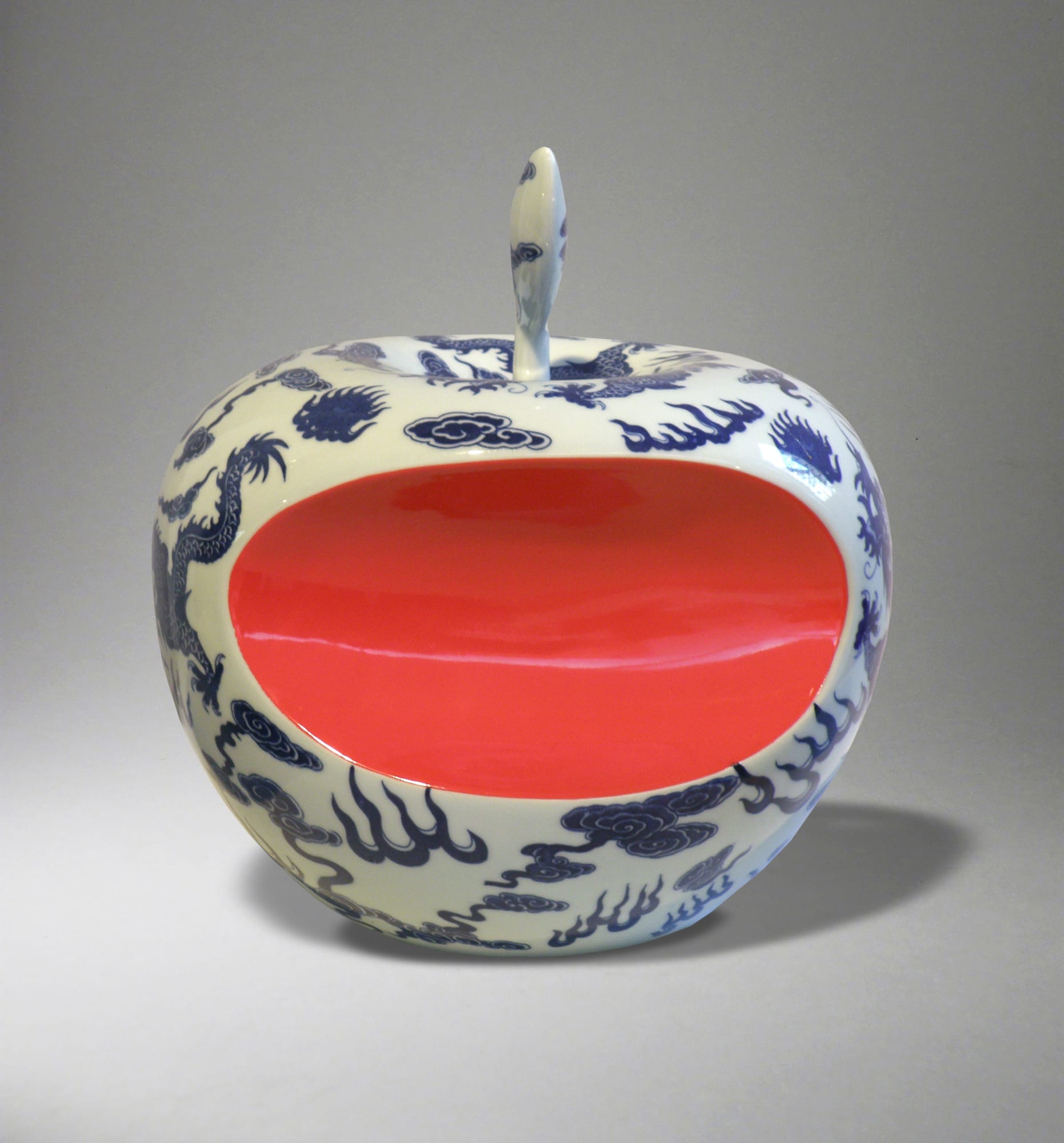 'Apple-China' White - Ceramic Sculpture By Li Lihong Ceramic sculpture Limited edition of 300