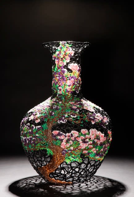 'Blossom' Vase By Sebastiaan Straatsma Unique piece from the Dustcollector Series Woven epoxy strands Signed and dated 'Dustcollector Sebastiaan 2011'