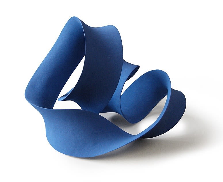 'Blue Triple-Twisted Loop' Sculpture By Merete Rasmussen Ceramic