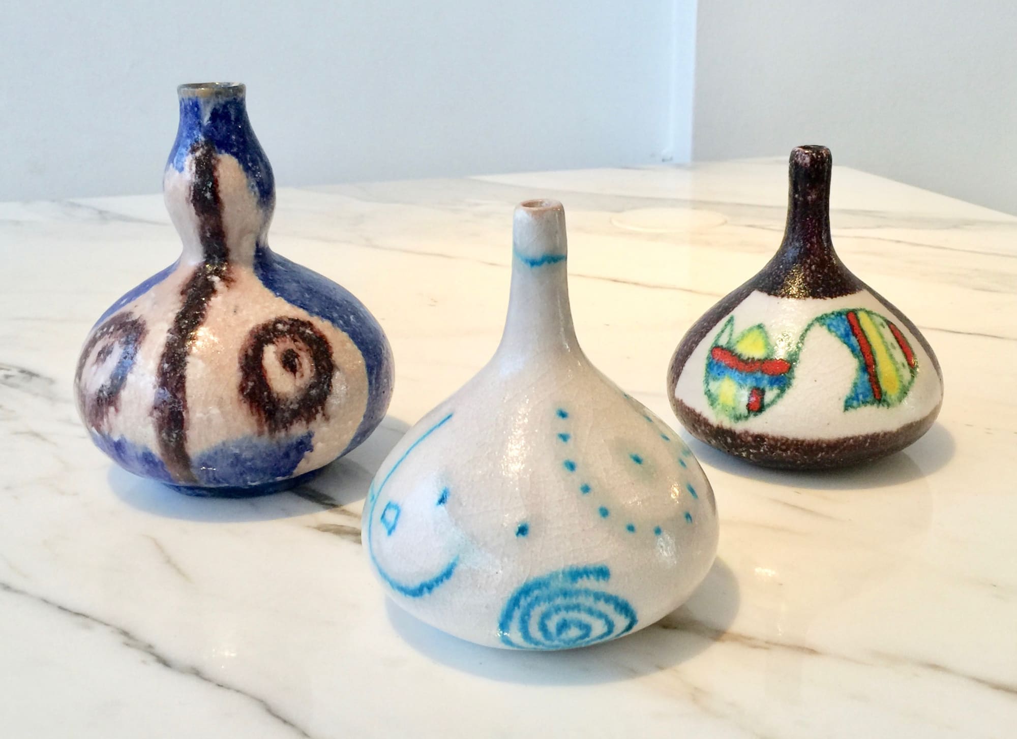 Guido Gambone, Group of 3 Bottles/Vases, 1950's
