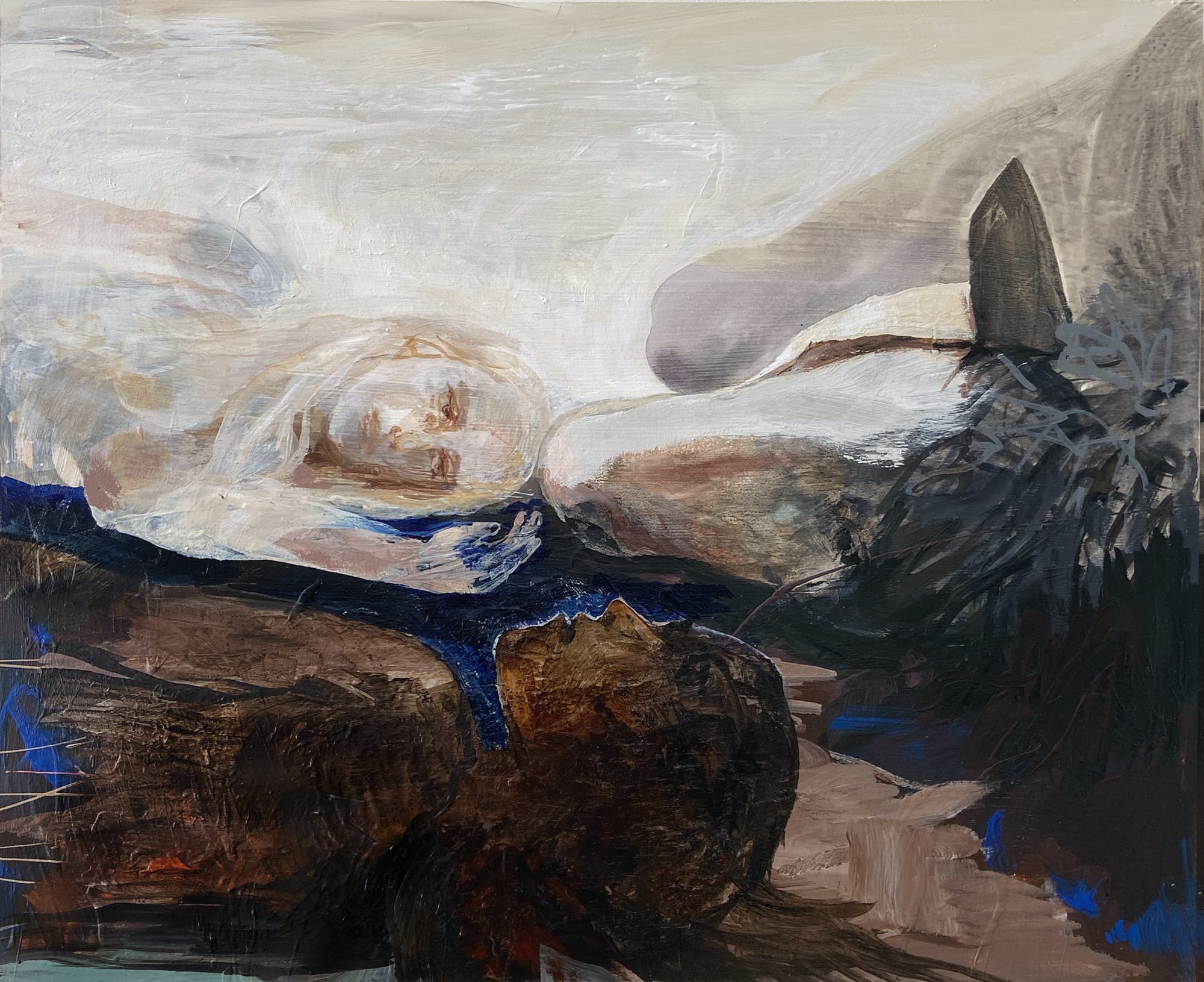 Resting Racers, 2023-2024 Acrylic and flashe on panel 16 x 20 inches