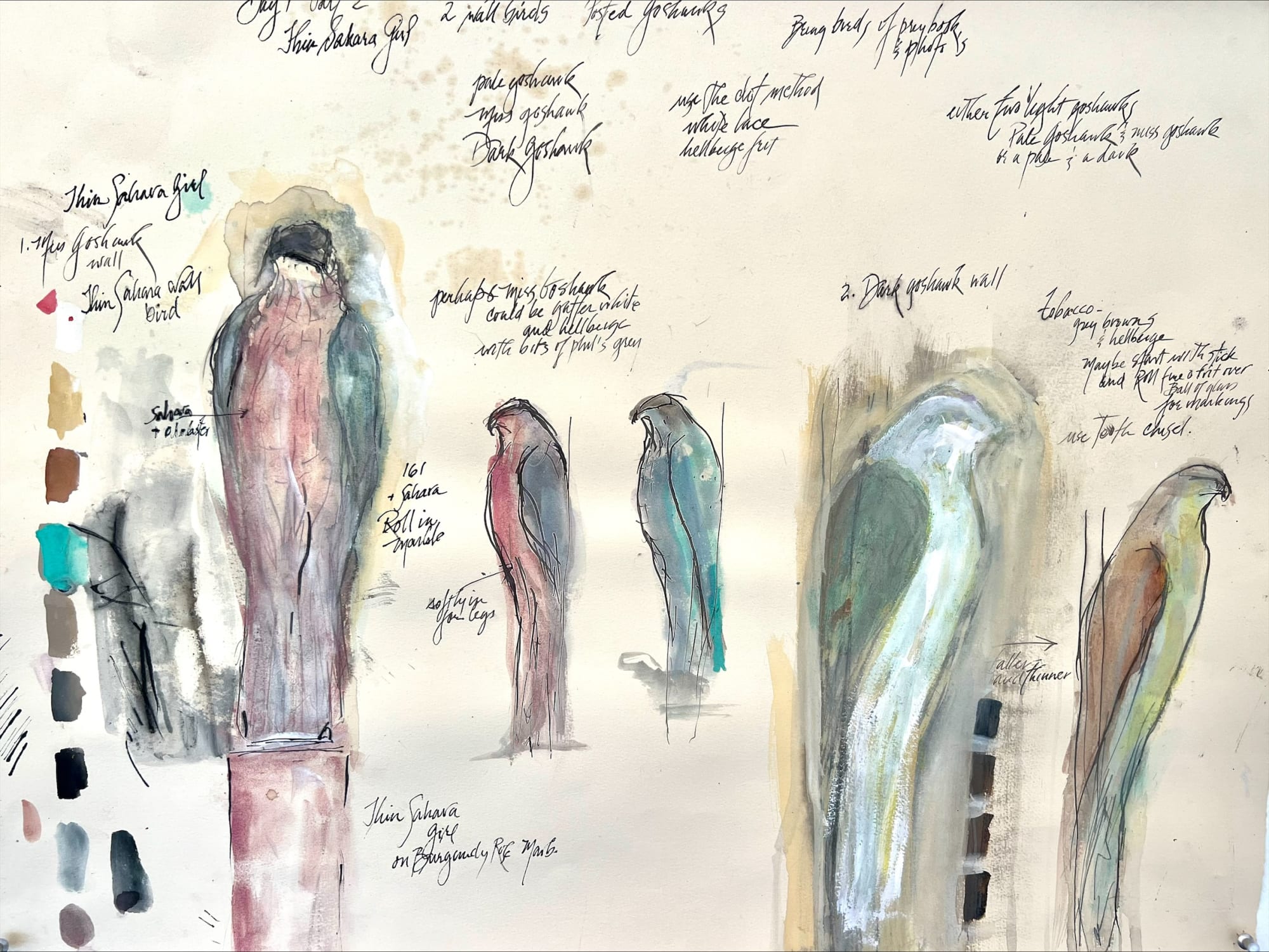 Sahara Thin Girl, 2024 Japanese pigment and ink on paper 22 x 30 inches